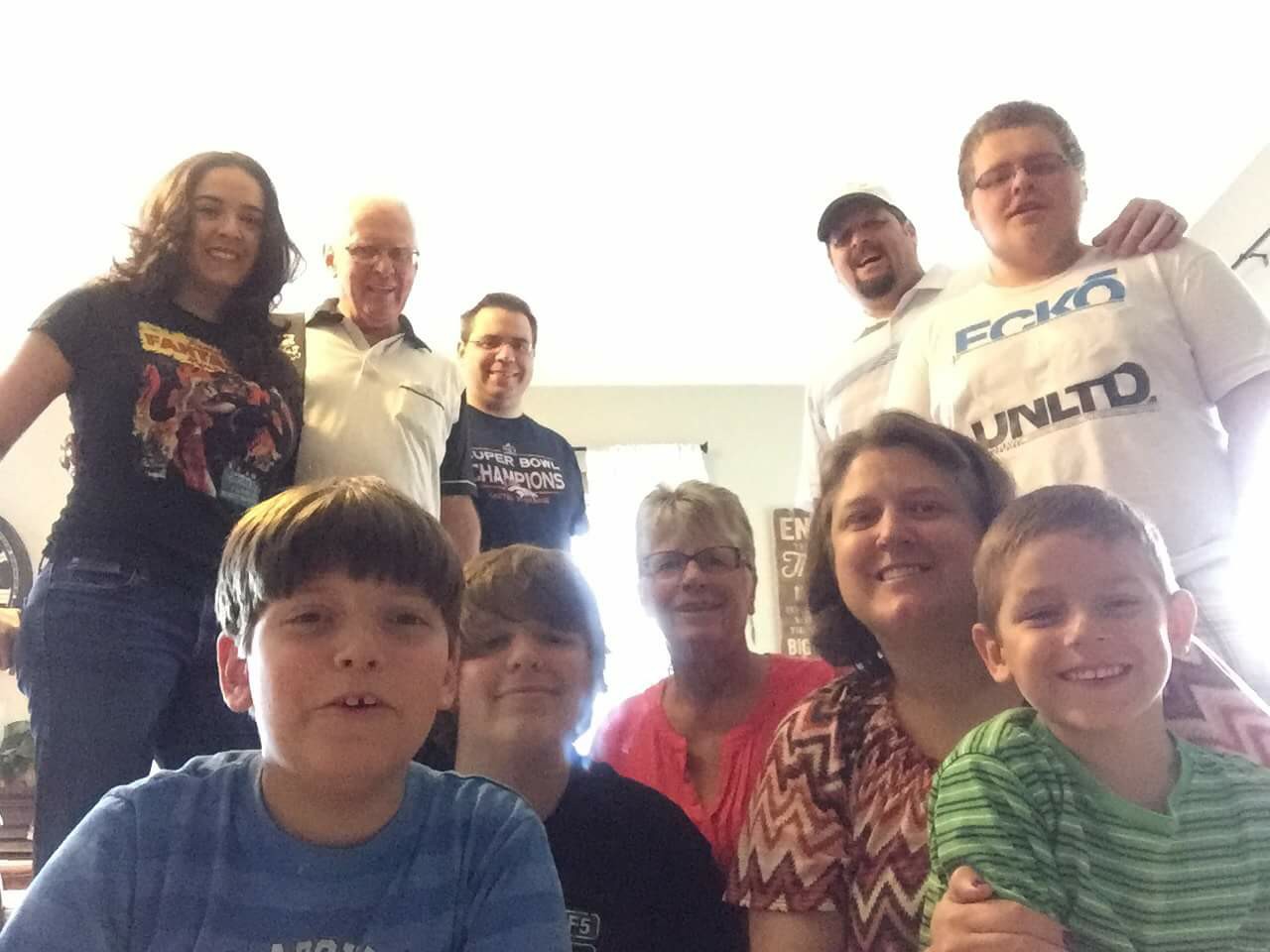 With parents Edward & Hope, sister Nancy, and children Wraith and Logan
